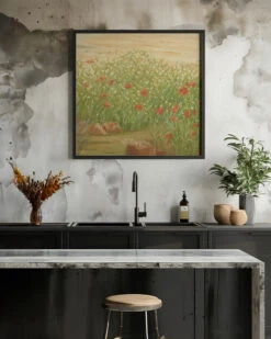 Daisies AndPoppies - Square Stretched Canvas, Poster Or Fine Art Print(Daisies And Poppies Square Stretched Canvas Poster Or Fine Art Print) -Heart Wall Art Store pictufy interior rustic kitchen ratio 1x1 2659987