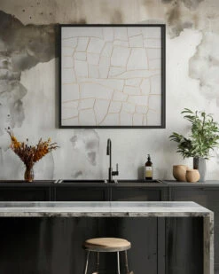 Golden Crack A - Square Stretched Canvas, Poster Or Fine Art Print(Golden Crack A Square Stretched Canvas Poster Or Fine Art Print) -Heart Wall Art Store pictufy interior rustic kitchen ratio 1x1 2735835