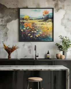 Idyllic Meadow (3) - Square Stretched Canvas, Poster Or Fine Art Print(Idyllic Meadow 3 Square Stretched Canvas Poster Or Fine Art Print) -Heart Wall Art Store pictufy interior rustic kitchen ratio 1x1 2778922