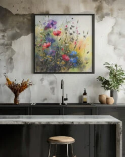 Idyllic Meadow (6) - Square Stretched Canvas, Poster Or Fine Art Print(Idyllic Meadow 6 Square Stretched Canvas Poster Or Fine Art Print) -Heart Wall Art Store pictufy interior rustic kitchen ratio 1x1 2778925