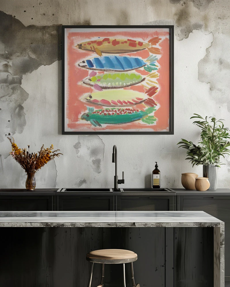 Five Fish - Square Stretched Canvas, Poster Or Fine Art Print(Five Fish Square Stretched Canvas Poster Or Fine Art Print) 10 Five Fish - Square Stretched Canvas, Poster Or Fine Art Print(Five Fish Square Stretched Canvas Poster Or Fine Art Print) - Image 10