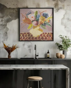 Mauve Bouquet - Square Stretched Canvas, Poster Or Fine Art Print(Mauve Bouquet Square Stretched Canvas Poster Or Fine Art Print) -Heart Wall Art Store pictufy interior rustic kitchen ratio 1x1 2787372