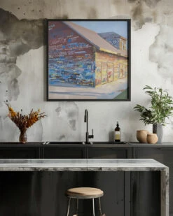 Tattoo Barn - Square Stretched Canvas, Poster Or Fine Art Print(Tattoo Barn Square Stretched Canvas Poster Or Fine Art Print) -Heart Wall Art Store pictufy interior rustic kitchen ratio 1x1 2787410