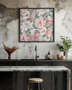 Watercolor Botany Floral Art 9 - Square Stretched Canvas, Poster Or Fine Art Print(Watercolor Botany Floral Art 9 Square Stretched Canvas Poster Or Fine Art Print) -Heart Wall Art Store pictufy interior rustic kitchen ratio 1x1 2830047