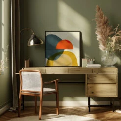 Mid Painted2 Kopie - Square Stretched Canvas, Poster Or Fine Art Print(Mid Painted2 Kopie Square Stretched Canvas Poster Or Fine Art Print) -Heart Wall Art Store pictufy interior square green desk ratio 1x1 2552790