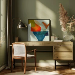 Shapes&lines5 Kopie - Square Stretched Canvas, Poster Or Fine Art Print(Shapes Lines5 Kopie Square Stretched Canvas Poster Or Fine Art Print) -Heart Wall Art Store pictufy interior square green desk ratio 1x1 2552863