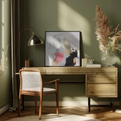 Action Painting III - Square Stretched Canvas, Poster Or Fine Art Print(Action Painting Iii Square Stretched Canvas Poster Or Fine Art Print) -Heart Wall Art Store pictufy interior square green desk ratio 1x1 2617391