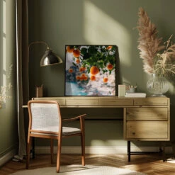 Amalfi Coast Oranges - Square Stretched Canvas, Poster Or Fine Art Print(Amalfi Coast Oranges Square Stretched Canvas Poster Or Fine Art Print) -Heart Wall Art Store pictufy interior square green desk ratio 1x1 2758176