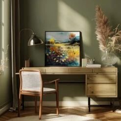 Idyllic Meadow (3) - Square Stretched Canvas, Poster Or Fine Art Print(Idyllic Meadow 3 Square Stretched Canvas Poster Or Fine Art Print) -Heart Wall Art Store pictufy interior square green desk ratio 1x1 2778922