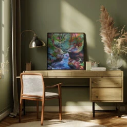 Pennsylvania Oasis - Square Stretched Canvas, Poster Or Fine Art Print(Pennsylvania Oasis Square Stretched Canvas Poster Or Fine Art Print) -Heart Wall Art Store pictufy interior square green desk ratio 1x1 2785934