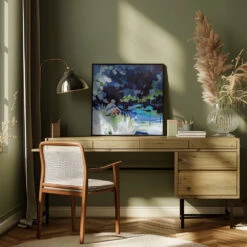 Gone Fishin - Square Stretched Canvas, Poster Or Fine Art Print(Gone Fishin Square Stretched Canvas Poster Or Fine Art Print) -Heart Wall Art Store pictufy interior square green desk ratio 1x1 2787345