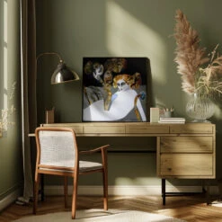 Flora - Square Stretched Canvas, Poster Or Fine Art Print(Flora Square Stretched Canvas Poster Or Fine Art Print) -Heart Wall Art Store pictufy interior square green desk ratio 1x1 2824530