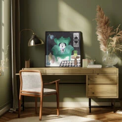 Funny Dog Sitting In A Trendy Interior By Carla Daly - Square Stretched Canvas, Poster Or Fine Art Print(Funny Dog Sitting In A Trendy Interior By Carla Daly Square Stretched Canvas Poster Or Fine Art Print) 21 Funny Dog Sitting In A Trendy Interior By Carla Daly - Square Stretched Canvas, Poster Or Fine Art Print(Funny Dog Sitting In A Trendy Interior By Carla Daly Square Stretched Canvas Poster Or Fine Art Print) -Heart Wall Art Store pictufy interior square green desk ratio 1x1 2889222