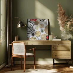 Hodge Podge - Square Stretched Canvas, Poster Or Fine Art Print(Hodge Podge Square Stretched Canvas Poster Or Fine Art Print) 21 Hodge Podge - Square Stretched Canvas, Poster Or Fine Art Print(Hodge Podge Square Stretched Canvas Poster Or Fine Art Print) -Heart Wall Art Store pictufy interior square green desk ratio 1x1 3144177