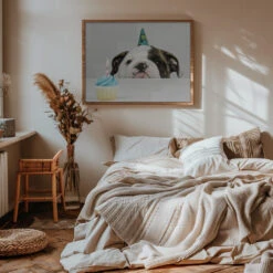 A Little Birthday - Stretched Canvas, Poster Or Fine Art Print(A Little Birthday Stretched Canvas Poster Or Fine Art Print) -Heart Wall Art Store pictufy interior warm beige bedroom horizontal rat 1108248