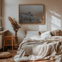 Little Owl - Stretched Canvas, Poster Or Fine Art Print(Little Owl Stretched Canvas Poster Or Fine Art Print) -Heart Wall Art Store pictufy interior warm beige bedroom horizontal rat 1273103