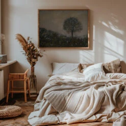 Lonely - Stretched Canvas, Poster Or Fine Art Print(Lonely Stretched Canvas Poster Or Fine Art Print) -Heart Wall Art Store pictufy interior warm beige bedroom horizontal rat 1645154