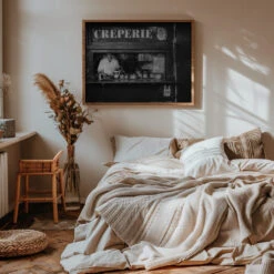 Creperie Montmartre - Stretched Canvas, Poster Or Fine Art Print(Creperie Montmartre Stretched Canvas Poster Or Fine Art Print) -Heart Wall Art Store pictufy interior warm beige bedroom horizontal rat 1652239