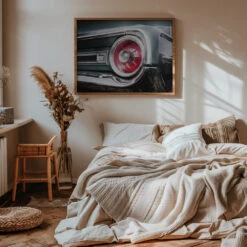 American Classic Car Galaxie 500 1964 Rear - Stretched Canvas, Poster Or Fine Art Print(American Classic Car Galaxie 500 1964 Rear Stretched Canvas Poster Or Fine Art Print) -Heart Wall Art Store pictufy interior warm beige bedroom horizontal rat 2585642