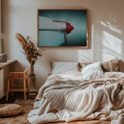 American Classic Car Super 88 1953 Rear - Stretched Canvas, Poster Or Fine Art Print(American Classic Car Super 88 1953 Rear Stretched Canvas Poster Or Fine Art Print) -Heart Wall Art Store pictufy interior warm beige bedroom horizontal rat 2762055