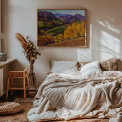 Cotton Woods - Stretched Canvas, Poster Or Fine Art Print(Cotton Woods Stretched Canvas Poster Or Fine Art Print) -Heart Wall Art Store pictufy interior warm beige bedroom horizontal rat 2786452