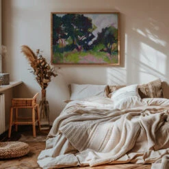 Trees In The Distance - Stretched Canvas, Poster Or Fine Art Print(Trees In The Distance Stretched Canvas Poster Or Fine Art Print) -Heart Wall Art Store pictufy interior warm beige bedroom horizontal rat 2786695