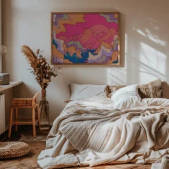 Morning In The Mountains - Stretched Canvas, Poster Or Fine Art Print(Morning In The Mountains Stretched Canvas Poster Or Fine Art Print) -Heart Wall Art Store pictufy interior warm beige bedroom horizontal rat 2891033