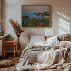 Sicily After Sunset - Stretched Canvas, Poster Or Fine Art Print(Sicily After Sunset Stretched Canvas Poster Or Fine Art Print 1) -Heart Wall Art Store pictufy interior warm beige bedroom horizontal rat 2892565