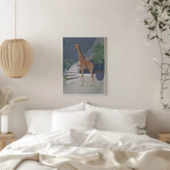 Giraffe By The Stairs - Stretched Canvas, Poster Or Fine Art Print(Giraffe By The Stairs Stretched Canvas Poster Or Fine Art Print) 22 Giraffe By The Stairs - Stretched Canvas, Poster Or Fine Art Print(Giraffe By The Stairs Stretched Canvas Poster Or Fine Art Print) -Heart Wall Art Store pictufy interior white bedroom ratio 5x7 2410024