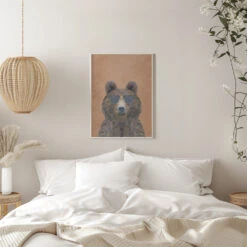 Cool Bear Portrait - Stretched Canvas, Poster Or Fine Art Print(Cool Bear Portrait Stretched Canvas Poster Or Fine Art Print) -Heart Wall Art Store pictufy interior white bedroom ratio 5x7 2425740