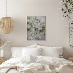 Sady Painterly Florals In Green - Stretched Canvas, Poster Or Fine Art Print(Sady Painterly Florals In Green Stretched Canvas Poster Or Fine Art Print) -Heart Wall Art Store pictufy interior white bedroom ratio 5x7 2428538