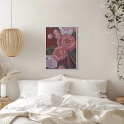 Nevaeh Peonies - Stretched Canvas, Poster Or Fine Art Print(Nevaeh Peonies Stretched Canvas Poster Or Fine Art Print) -Heart Wall Art Store pictufy interior white bedroom ratio 5x7 2428550