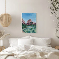 Angels Landing - Stretched Canvas, Poster Or Fine Art Print(Angels Landing Stretched Canvas Poster Or Fine Art Print) -Heart Wall Art Store pictufy interior white bedroom ratio 5x7 2464820