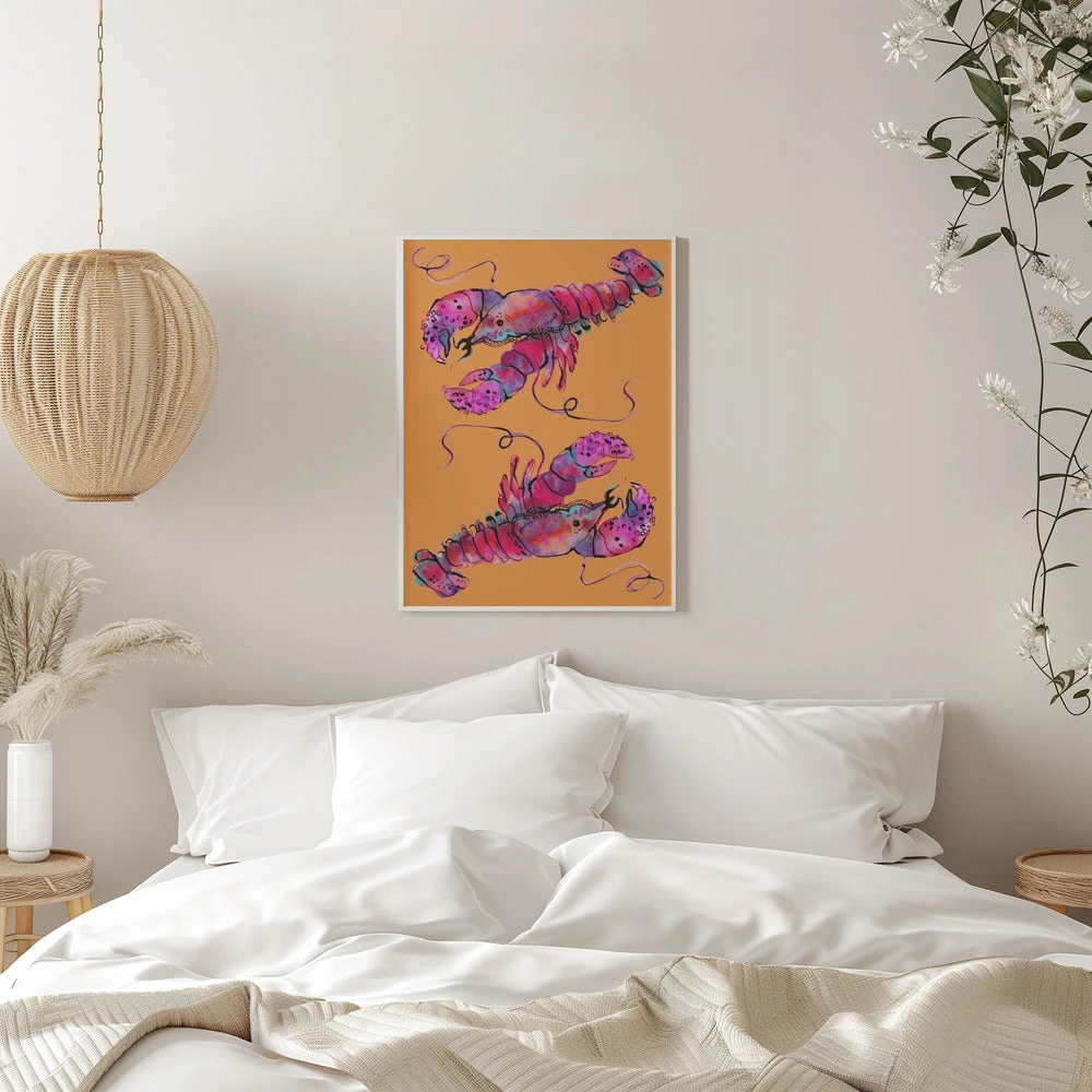 Lobsters On Orange - Stretched Canvas, Poster Or Fine Art Print(Lobsters On Orange Stretched Canvas Poster Or Fine Art Print) 11 Lobsters On Orange - Stretched Canvas, Poster Or Fine Art Print(Lobsters On Orange Stretched Canvas Poster Or Fine Art Print) - Image 11