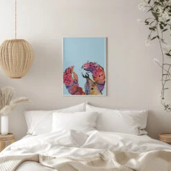 Lobster On Blue - Stretched Canvas, Poster Or Fine Art Print(Lobster On Blue Stretched Canvas Poster Or Fine Art Print) -Heart Wall Art Store pictufy interior white bedroom ratio 5x7 2465107