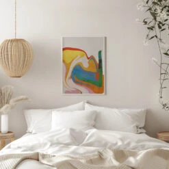Organic Bauhaus Waved - Stretched Canvas, Poster Or Fine Art Print(Organic Bauhaus Waved Stretched Canvas Poster Or Fine Art Print) -Heart Wall Art Store pictufy interior white bedroom ratio 5x7 2500876