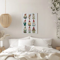 Garden Gnomes - Stretched Canvas, Poster Or Fine Art Print(Garden Gnomes Stretched Canvas Poster Or Fine Art Print) -Heart Wall Art Store pictufy interior white bedroom ratio 5x7 2505732