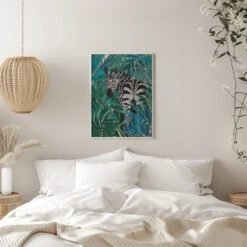 Zebra In The Jungle 2 - Stretched Canvas, Poster Or Fine Art Print(Zebra In The Jungle 2 Stretched Canvas Poster Or Fine Art Print) -Heart Wall Art Store pictufy interior white bedroom ratio 5x7 2520661