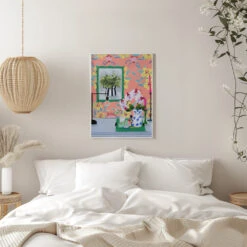 Funky Wallpaper By Sarah Gesek- Stretched Canvas, Poster Or Fine Art Print(Funky Wallpaper Stretched Canvas Poster Or Fine Art Print) -Heart Wall Art Store pictufy interior white bedroom ratio 5x7 2536245