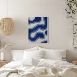 Blue Wave Patterns - Stretched Canvas, Poster Or Fine Art Print(Blue Wave Patterns Stretched Canvas Poster Or Fine Art Print) -Heart Wall Art Store pictufy interior white bedroom ratio 5x7 2551407