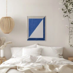 Blue Geometric Play - Stretched Canvas, Poster Or Fine Art Print(Blue Geometric Play Stretched Canvas Poster Or Fine Art Print) 22 Blue Geometric Play - Stretched Canvas, Poster Or Fine Art Print(Blue Geometric Play Stretched Canvas Poster Or Fine Art Print) -Heart Wall Art Store pictufy interior white bedroom ratio 5x7 2551430