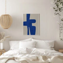 Blue Harmony Shape - Stretched Canvas, Poster Or Fine Art Print(Blue Harmony Shape Stretched Canvas Poster Or Fine Art Print) -Heart Wall Art Store pictufy interior white bedroom ratio 5x7 2551457