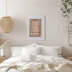 Geometric Elegance - Stretched Canvas, Poster Or Fine Art Print(Geometric Elegance Stretched Canvas Poster Or Fine Art Print 1) -Heart Wall Art Store pictufy interior white bedroom ratio 5x7 2552181