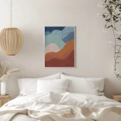 Colorful Wave Scape - Stretched Canvas, Poster Or Fine Art Print(Colorful Wave Scape Stretched Canvas Poster Or Fine Art Print) -Heart Wall Art Store pictufy interior white bedroom ratio 5x7 2552528