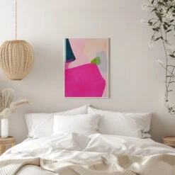 Pink Pastel Shape - Stretched Canvas, Poster Or Fine Art Print(Pink Pastel Shape Stretched Canvas Poster Or Fine Art Print) -Heart Wall Art Store pictufy interior white bedroom ratio 5x7 2552765