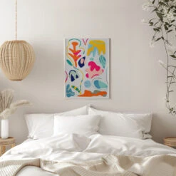 Matisse Inspired Shapes - Stretched Canvas, Poster Or Fine Art Print(Matisse Inspired Shapes Stretched Canvas Poster Or Fine Art Print) -Heart Wall Art Store pictufy interior white bedroom ratio 5x7 2552768