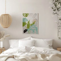 Leaves Line Boho3 Kopie - Stretched Canvas, Poster Or Fine Art Print(Leaves Line Boho3 Kopie Stretched Canvas Poster Or Fine Art Print) -Heart Wall Art Store pictufy interior white bedroom ratio 5x7 2552920