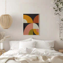 Geo Shapes Fall 21 Geo - Stretched Canvas, Poster Or Fine Art Print(Geo Shapes Fall 21 Geo Stretched Canvas Poster Or Fine Art Print) -Heart Wall Art Store pictufy interior white bedroom ratio 5x7 2552958