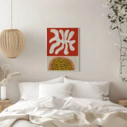 Mid Century Cut Outs - Stretched Canvas, Poster Or Fine Art Print(Mid Century Cut Outs Stretched Canvas Poster Or Fine Art Print) -Heart Wall Art Store pictufy interior white bedroom ratio 5x7 2552970