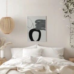 Painted Lines Swazz Kopie - Stretched Canvas, Poster Or Fine Art Print(Painted Lines Swazz Kopie Stretched Canvas Poster Or Fine Art Print) -Heart Wall Art Store pictufy interior white bedroom ratio 5x7 2553059
